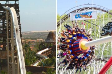 cliff diver at splish splash, six flags ride