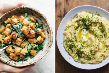 italian gnocchi with veggies, a bowl of belgian stoemp