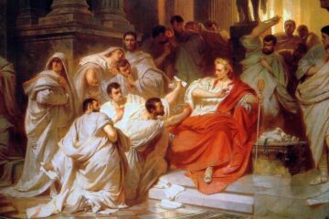 a painting of julius casar moments before his death