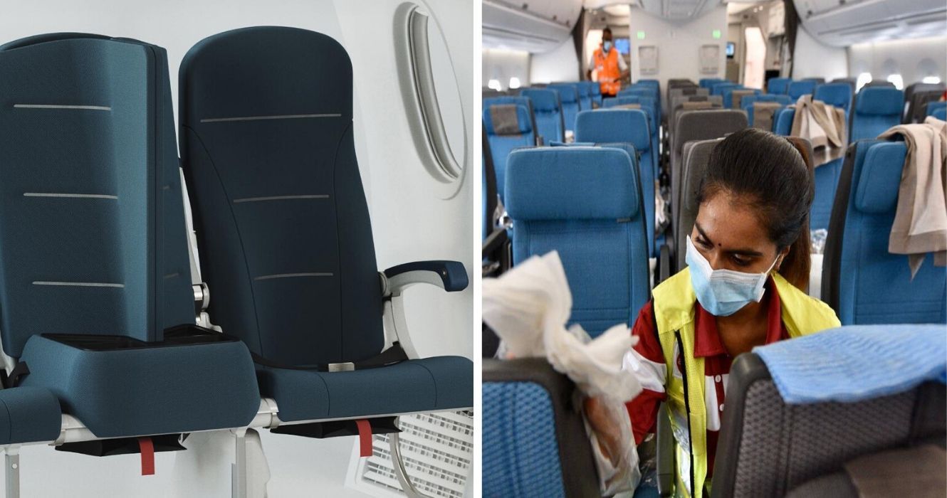 Preocupado com viagens aéreas? Aqui está o que a tecnologia está mudando 1 um funcionário limpa um avião, o assento do avião interspace lite