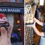 a cupcake from magnolia bakery in nyc, the staff at magnolia bakery