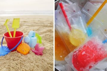 plastic beach toys and homemade carpi sun drinks