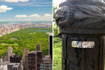 an aerial view of central park, one of the numbers hidden in central park