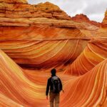 a hiker at the wave in arizona