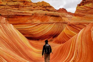 a hiker at the wave in arizona