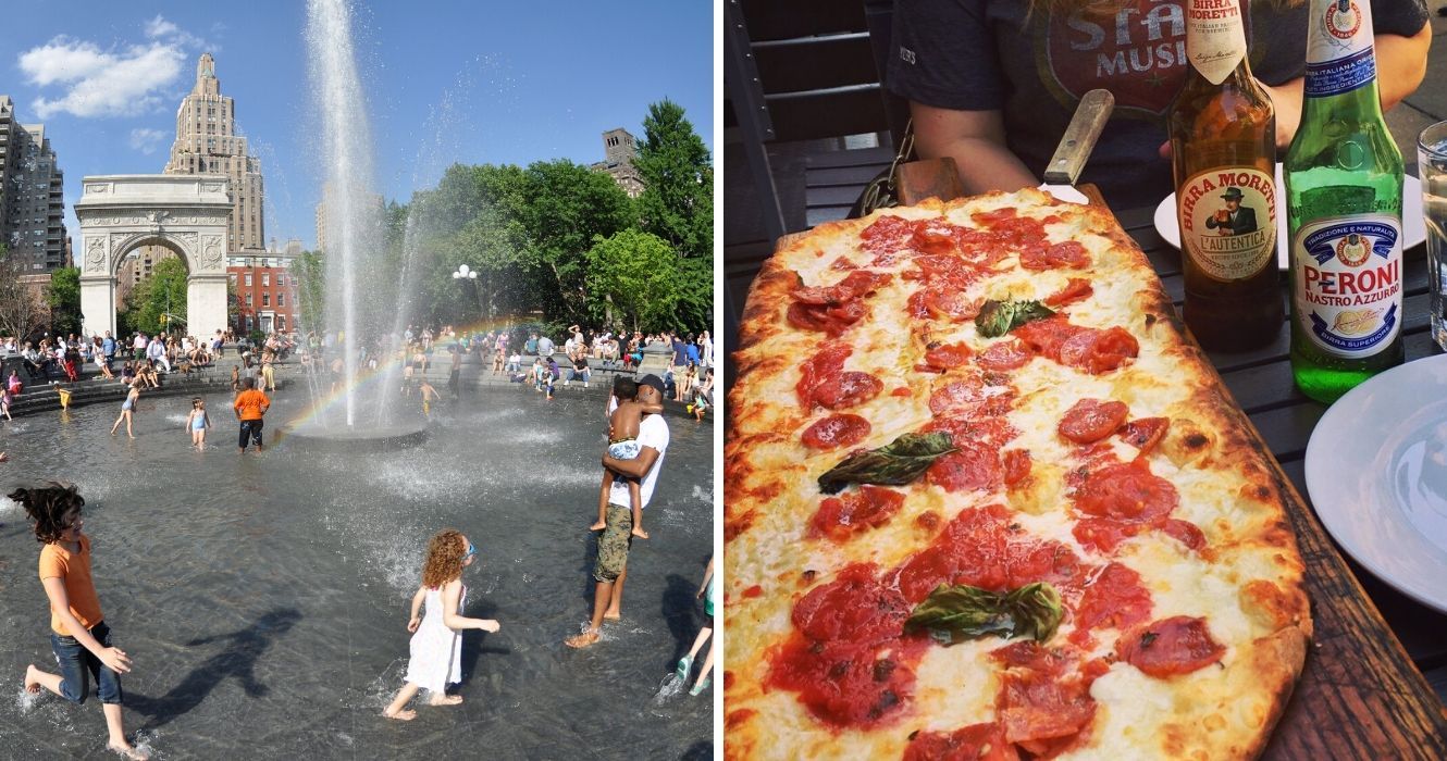 Veja como aproveitar ao máximo o seu dia em Greenwich Village, Nova York 1 washington square park em nyc, pizza da numero 28 pizza