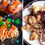 grilled salmon and squid