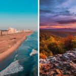 sunset over virginia beach, sunset on skyline drive