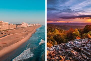 sunset over virginia beach, sunset on skyline drive
