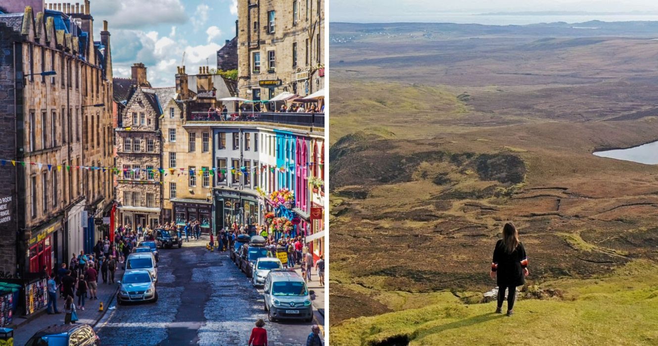 Você não pode deixar a Escócia sem visitar esses locais de sonho 1 uma rua em edimburgo, as terras altas da escócia