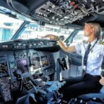 a pilot getting ready in the cockpit