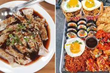 a plate of dumplings, yummy chinese street food