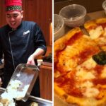 Carnival cruise chef/Close-up of Carnival delivery pizza