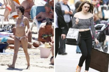 Lena Headey on a beach in Ibiza/Maisie Williams carrying shopping bags in Paris