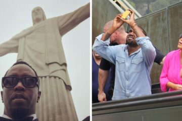 P Diddy selfie at Christ the Redeemer statue/Kim Kardashian and Kanye West being tourists