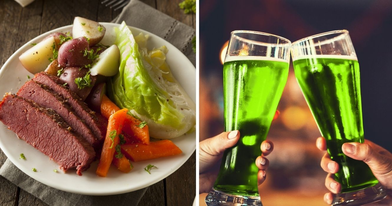 Carne enlatada e repolho não são irlandeses ... e nem estes são (prepare-se) 1 carne enlatada e repolho, cerveja verde