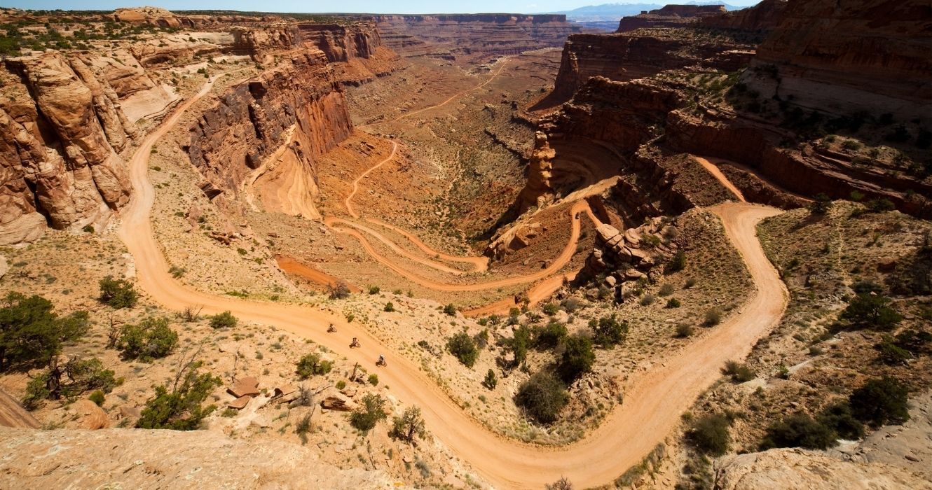 a trilha de bicicleta em moab, utah