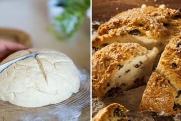 making irish soda bread, irish soda bread with currants