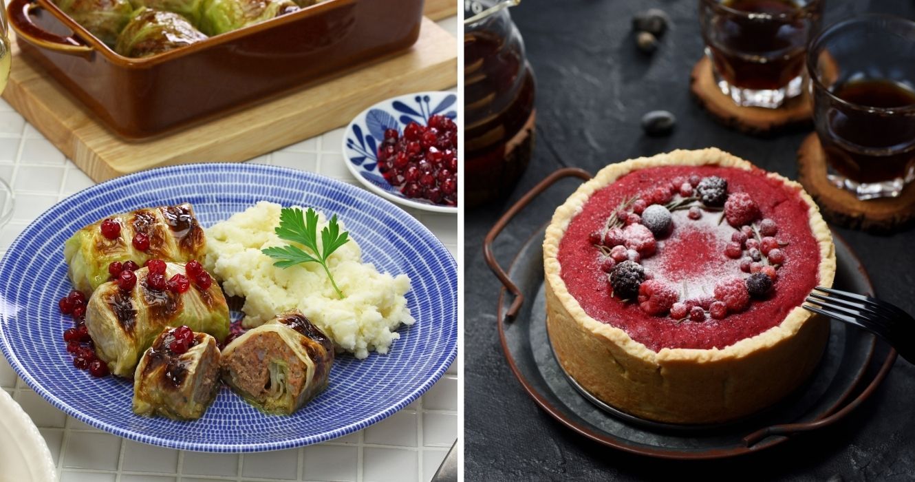 Os pratos tradicionais de Helsinque são tão felizes quanto o país em que reside 1 rolos de repolho, torta de mirtilo