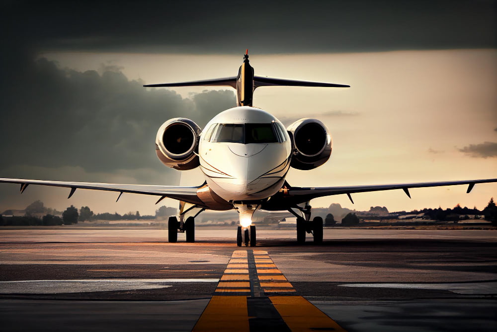 Aviação executiva: O que é e como funciona? 3 plane is runway with words private jet front